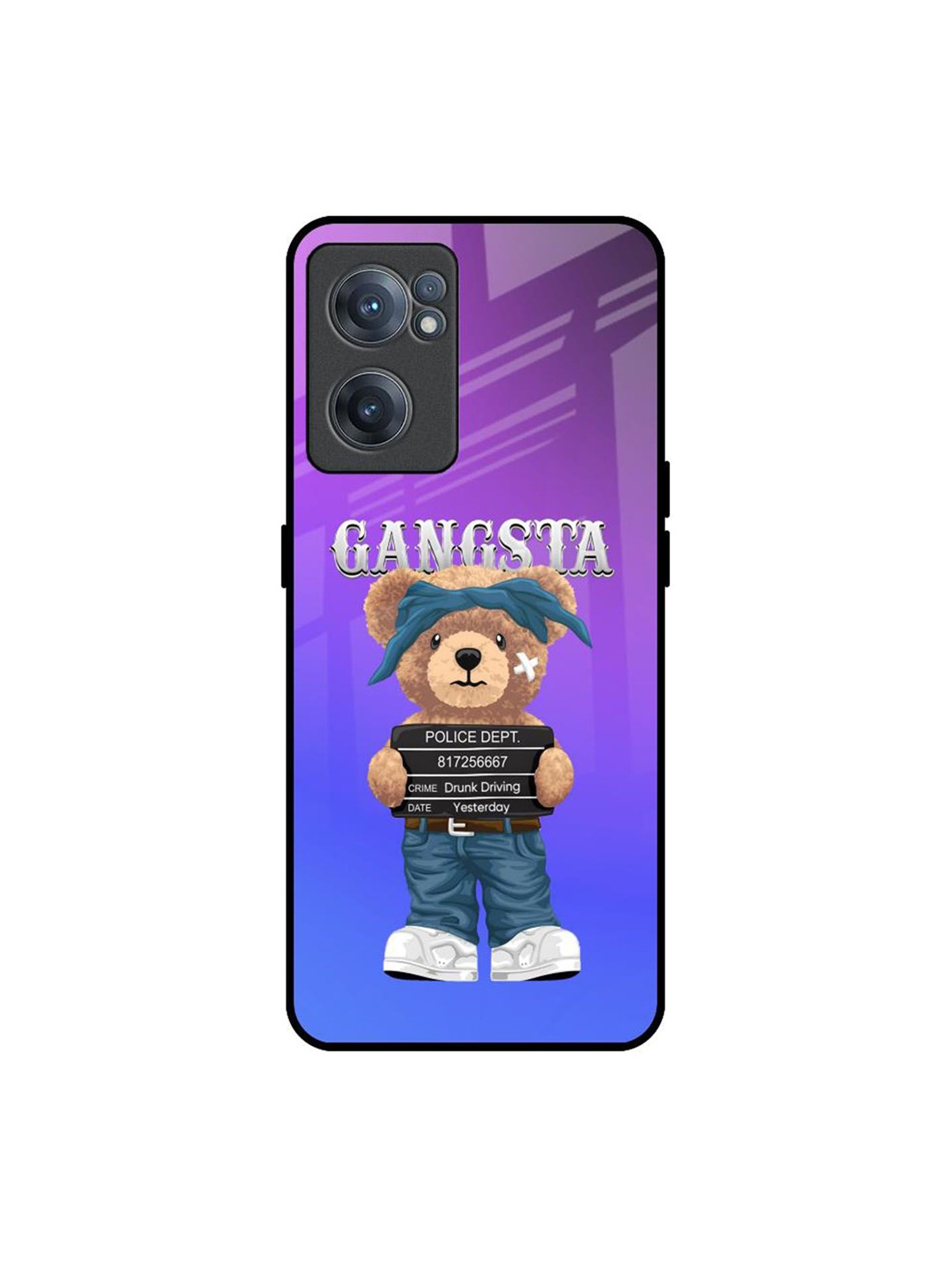 

QRIOH Gangsta Bear Printed OnePlus Nord CE 2 Back Case, Purple