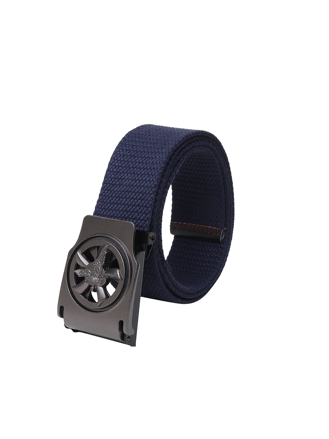 

Metronaut Men Striped Formal Belt, Blue