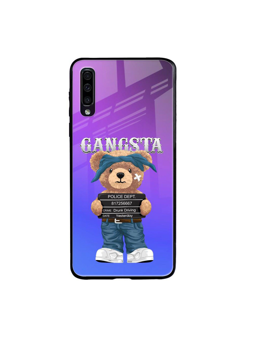 

QRIOH Gangsta Bear Printed Samsung Galaxy A50 Back Case, Purple