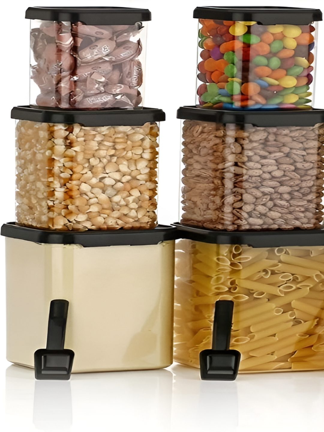 

HASHONE Transparent 12 Pieces Dishwasher Safe Grocery Canisters
