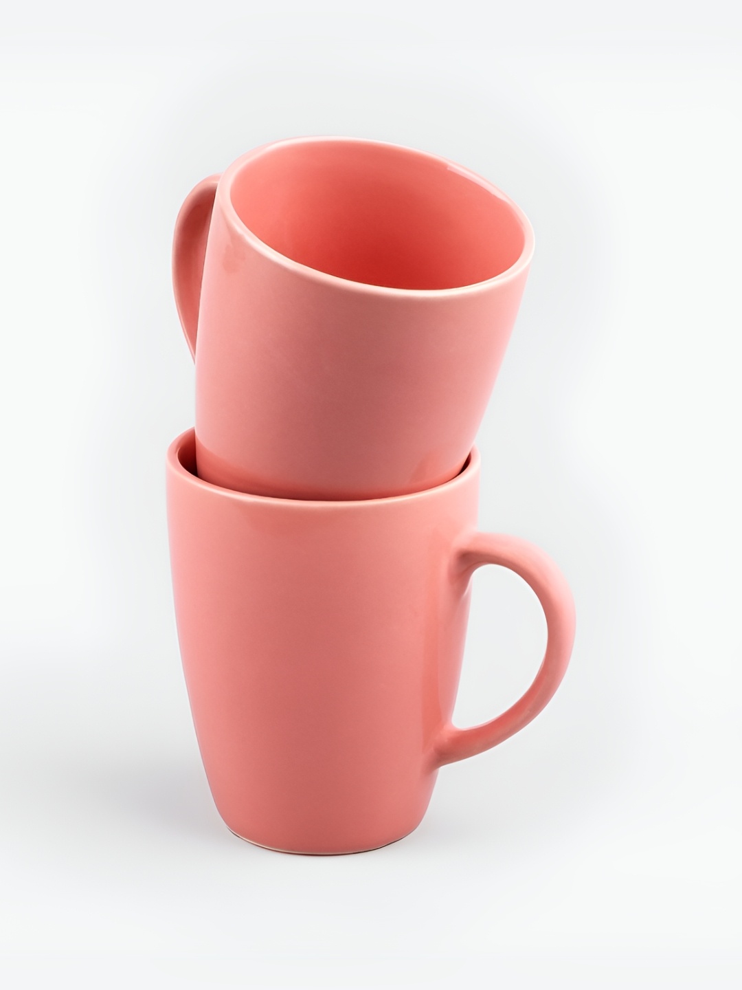 

Storepedia Pink 2 Pcs Dishwasher & Microwave Safe Ceramic Glossy Coffee Mugs 300ml Each