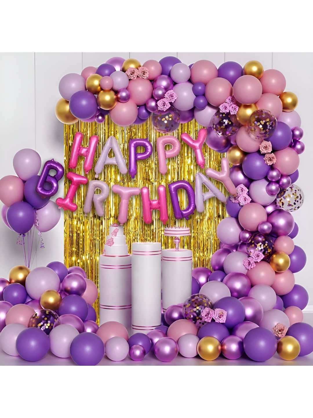 

Special You 61-Pcs Pink & Purple Balloon Happy Birthday Dcor