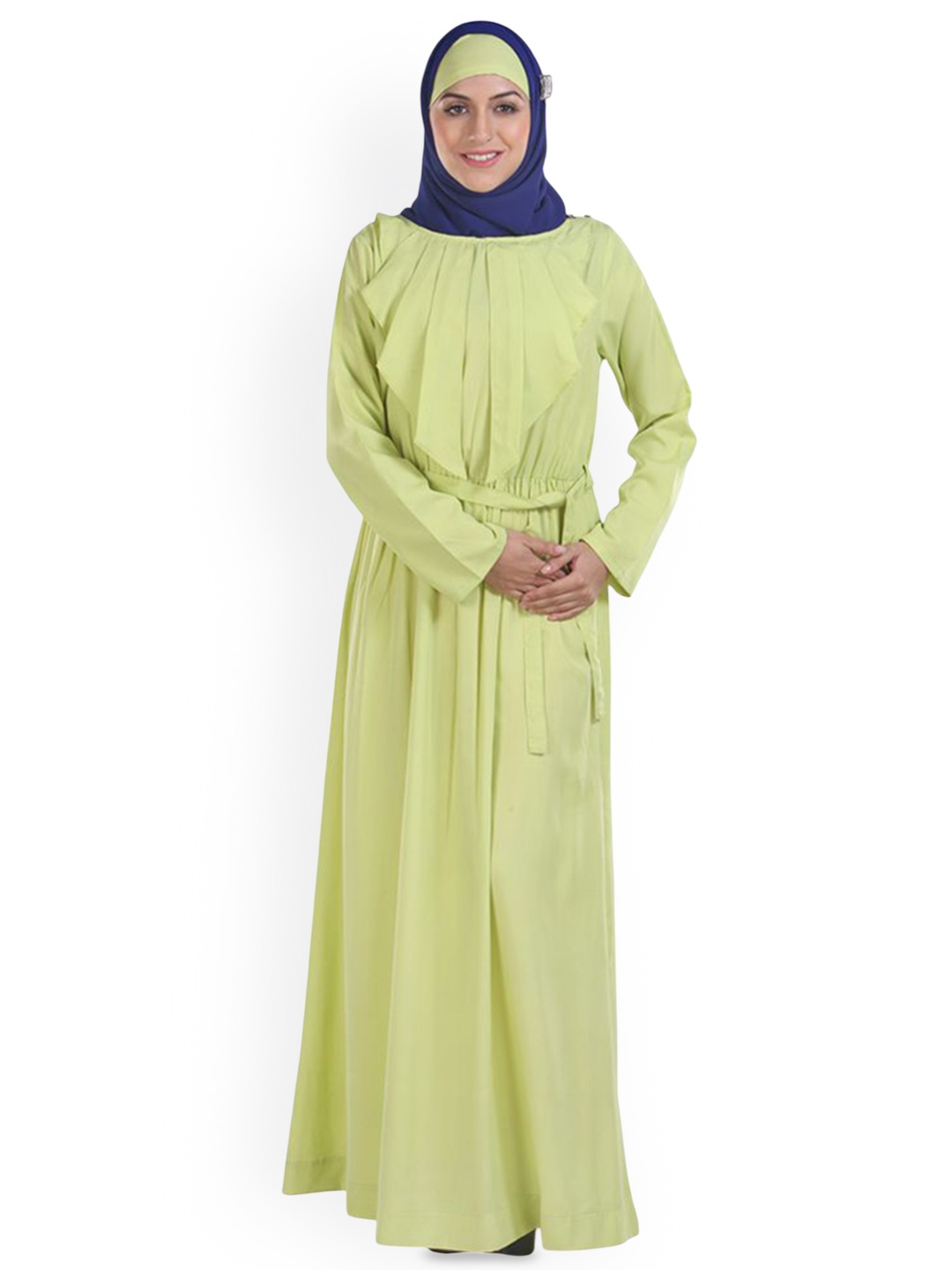 

MOMIN LIBAS Full Sleeves Tie Up Abaya Burqa, Lime green