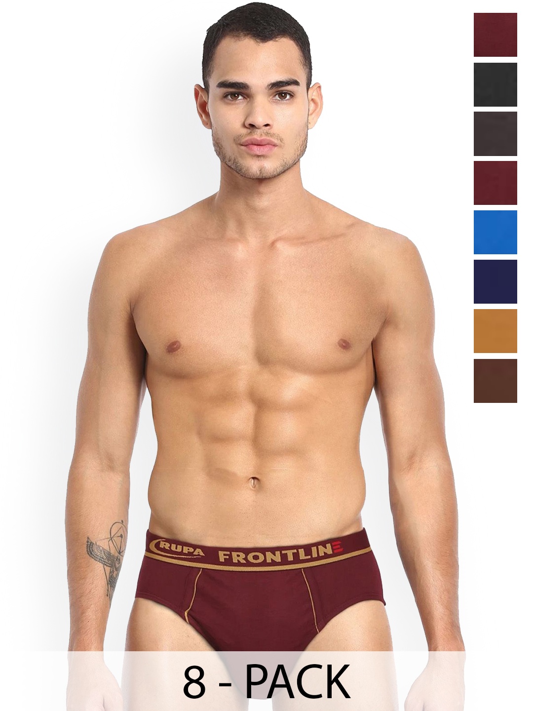 

Rupa Pack Of 7 Assorted Pure Cotton Basic Briefs - Frontline-Expando-Plain-7--95