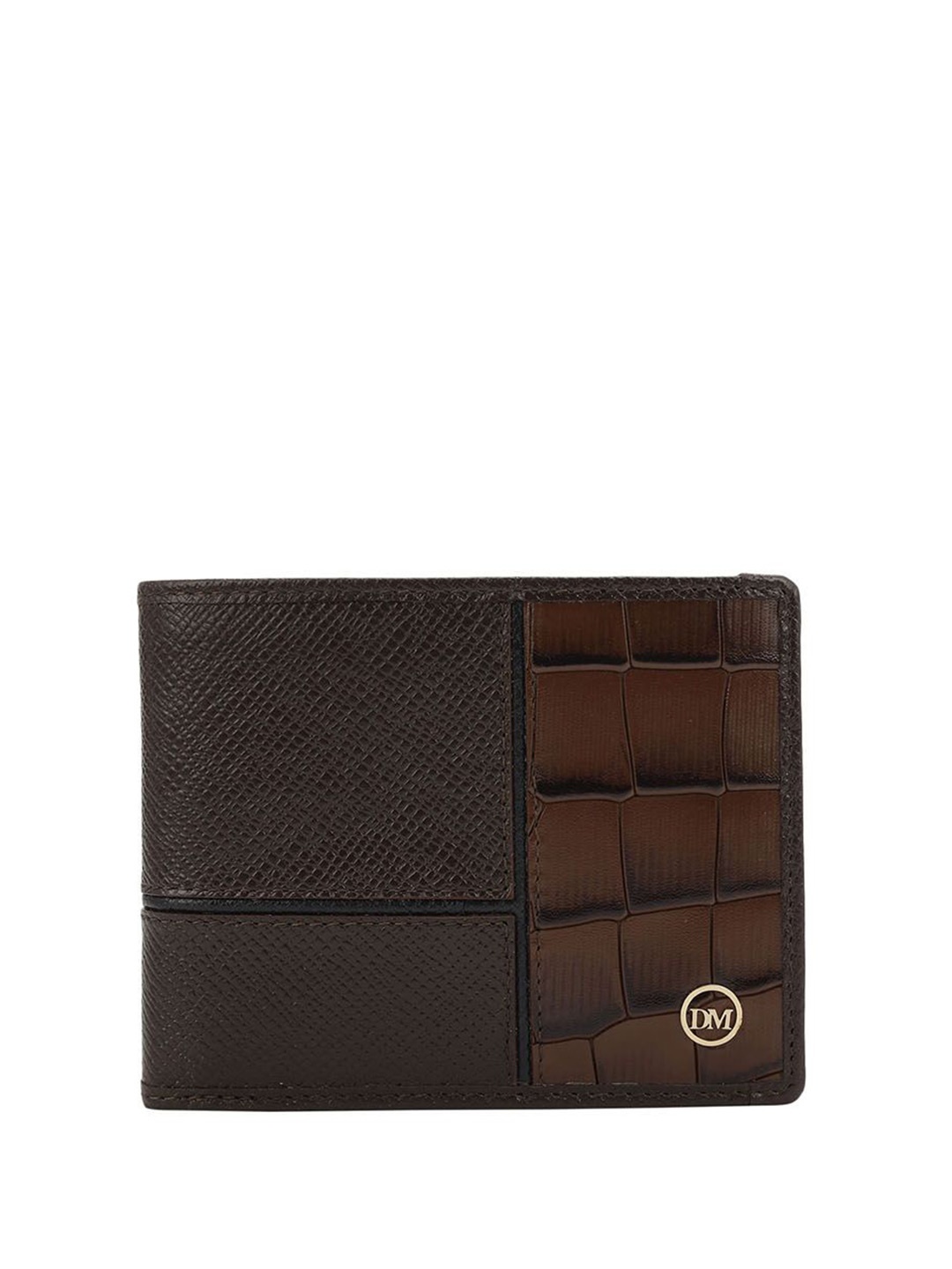 

Da Milano Men Typography Printed Leather Two Fold Wallet, Brown