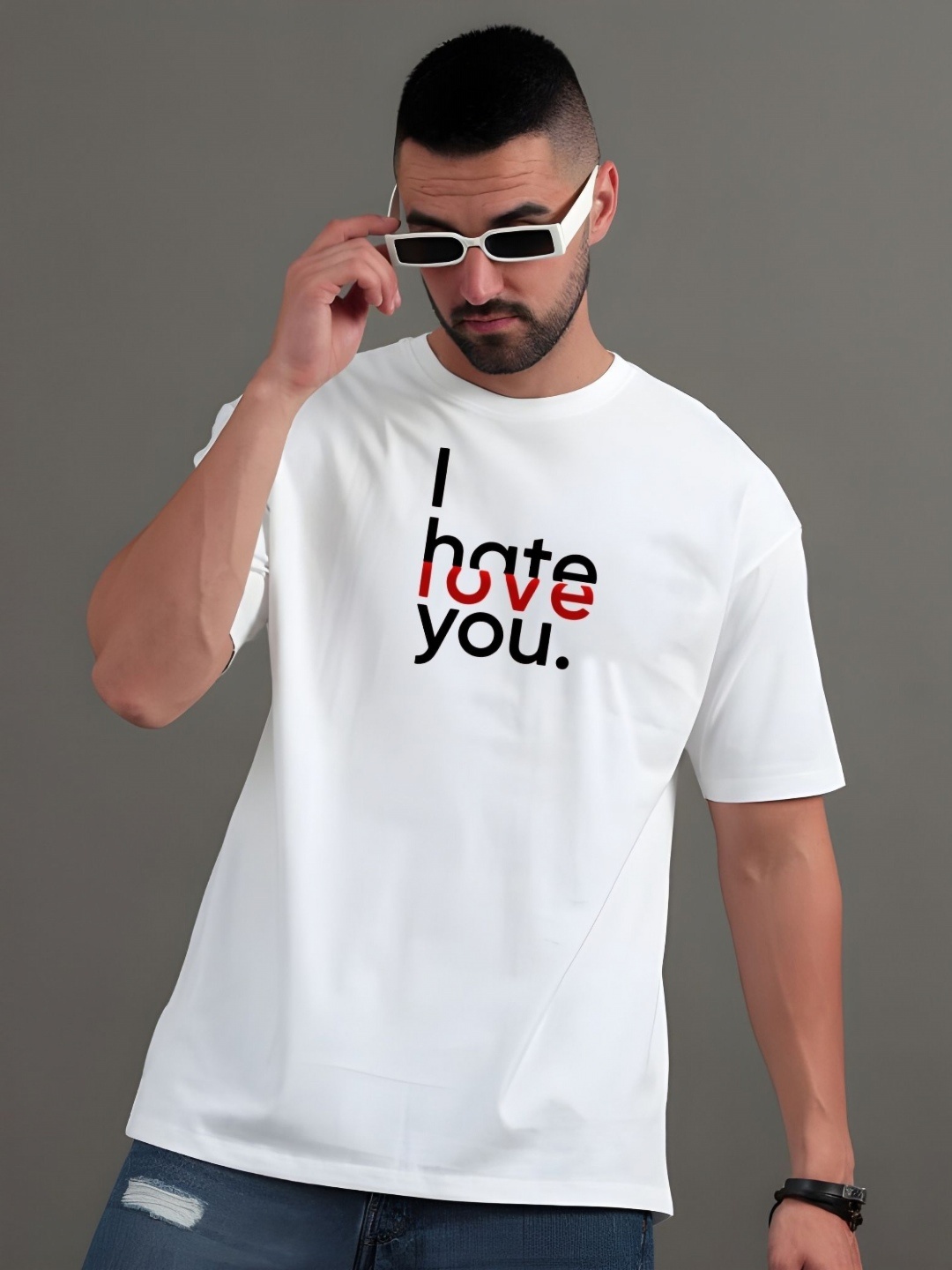 

Moda Rapido Men Typography Printed Round Neck Cotton Relaxed Fit T-shirt, White