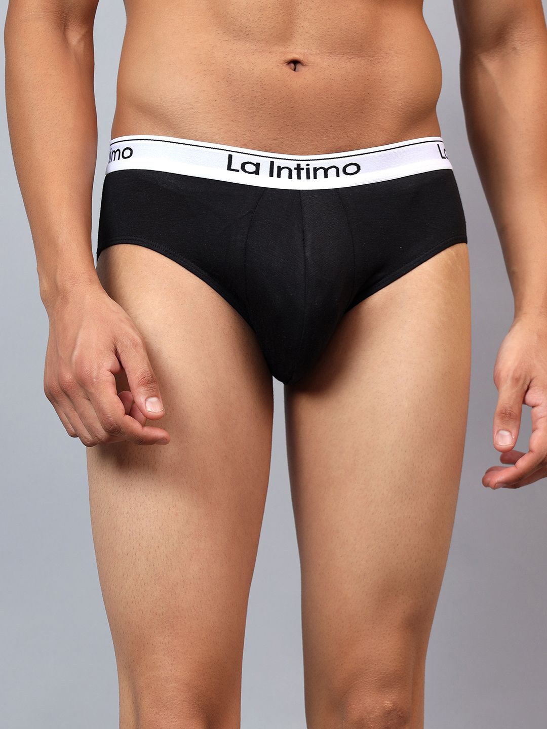 

La Intimo Low-Rise Basic Briefs LXMUBR03BK, Black