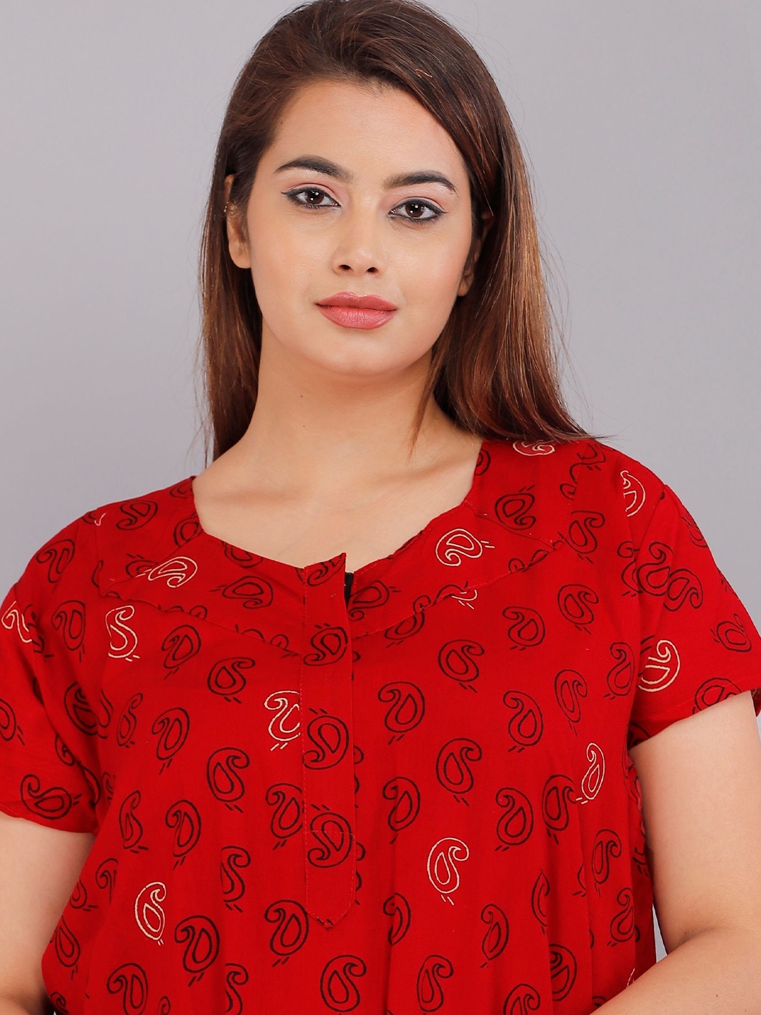 

PR PINK ROYAL Printed Maxi Nightdress, Red