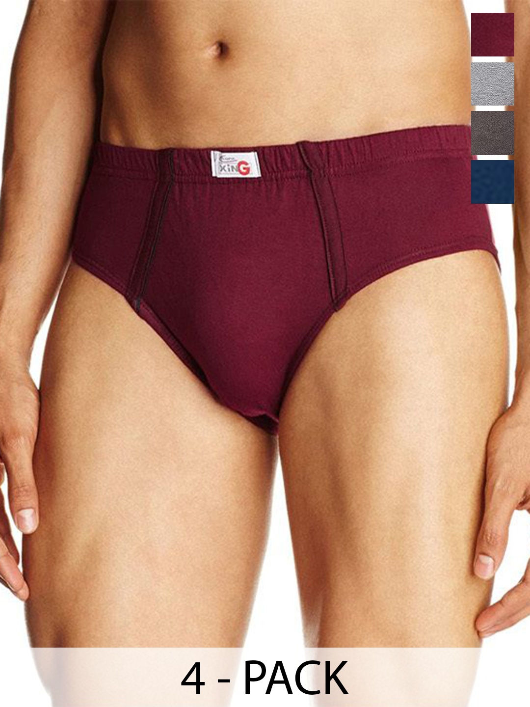 

Rupa Pack Of 4 Assorted Pure Cotton Basic Briefs - Frontline-Xing-Brief-IE-4--105