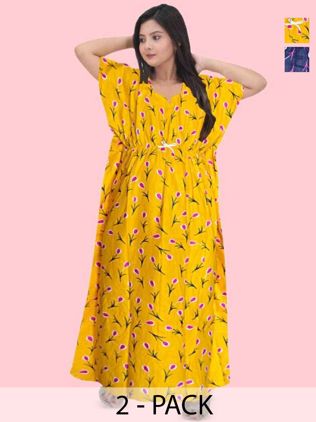 

PR PINK ROYAL Printed Maxi Nightdress, Blue