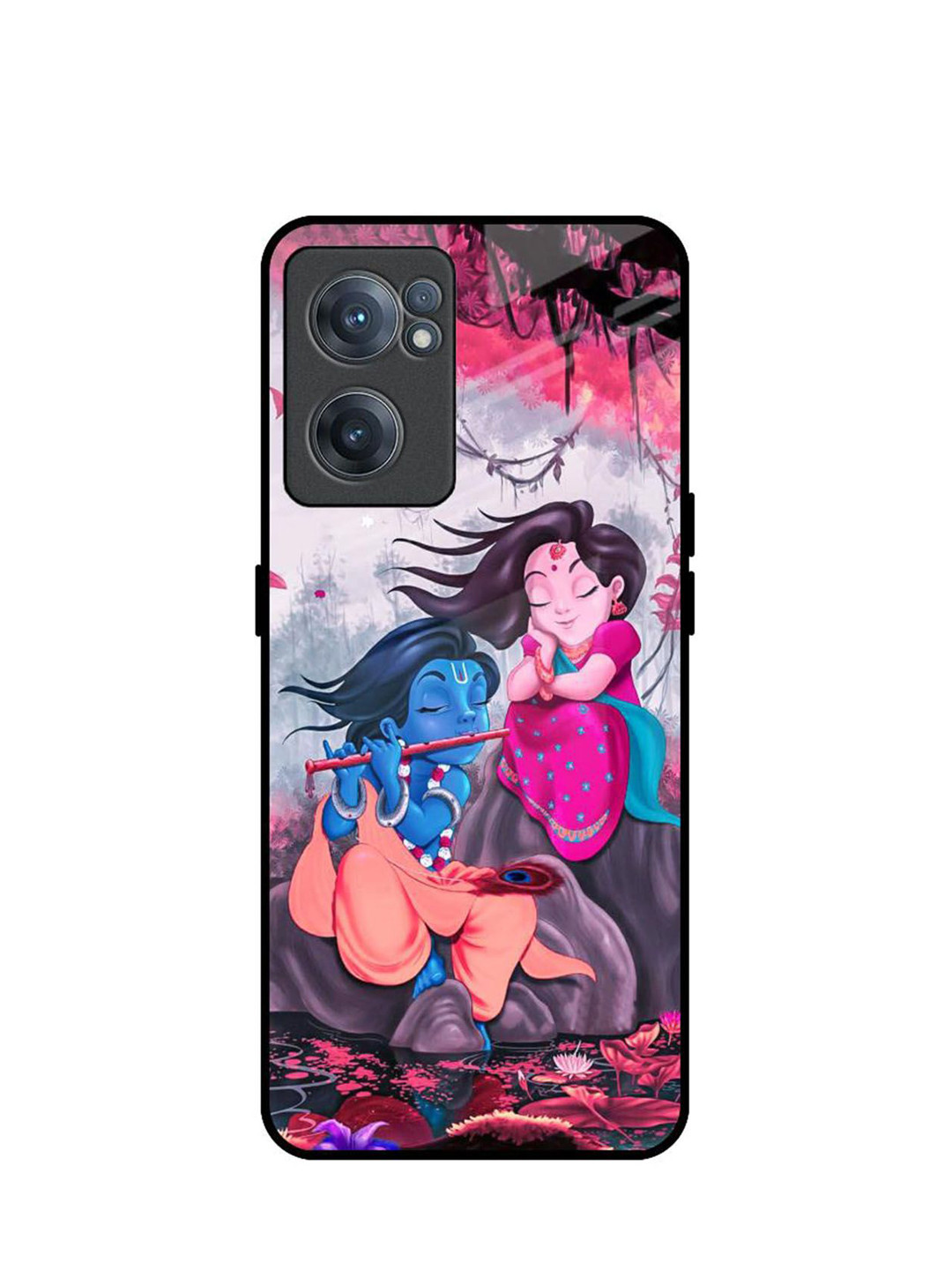 

QRIOH Radha Krishna Art Real Printed OnePlus Nord CE 2 Back Case, Pink