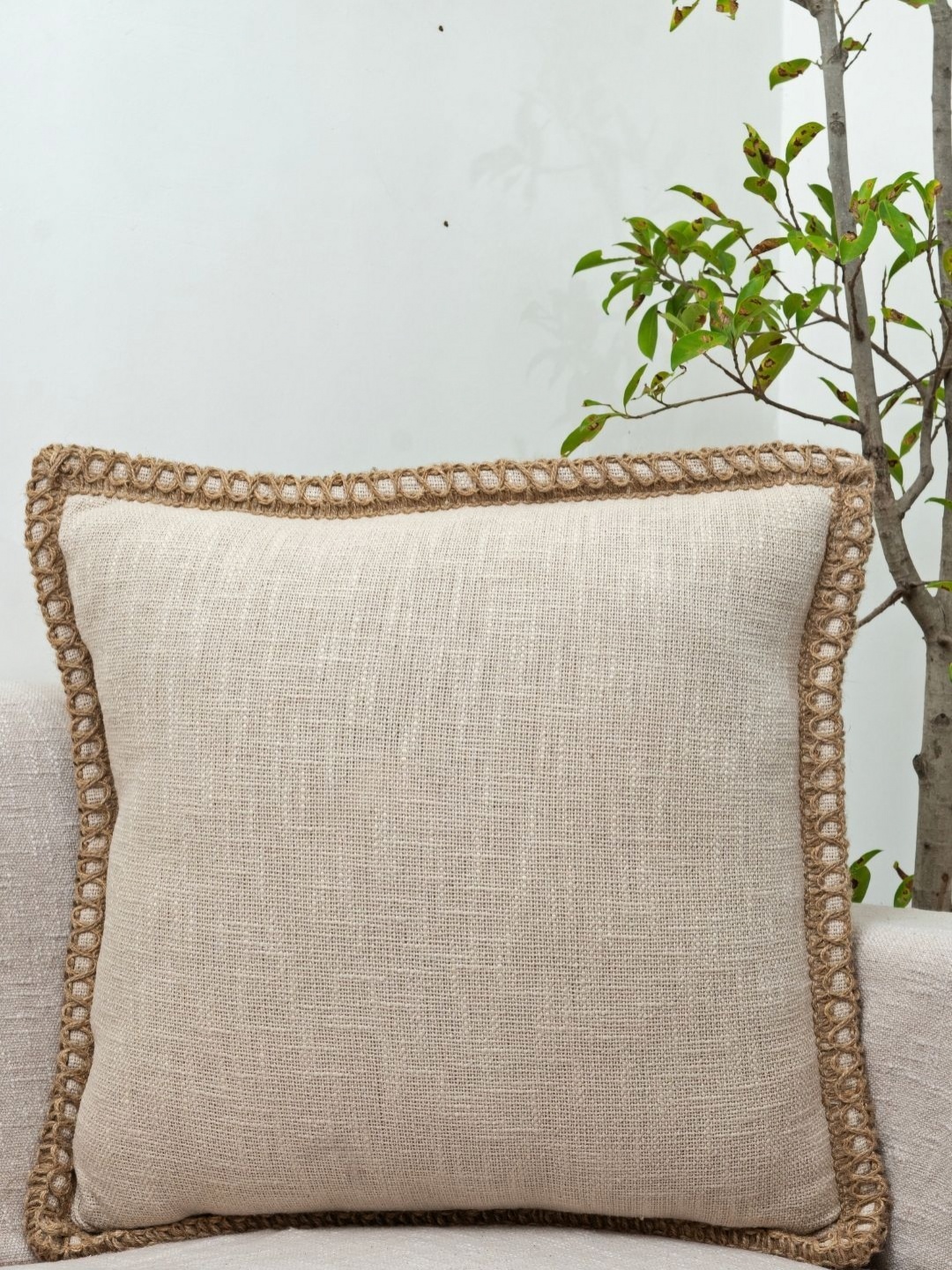 

Rya Living Beige Cotton Square Cushion Covers