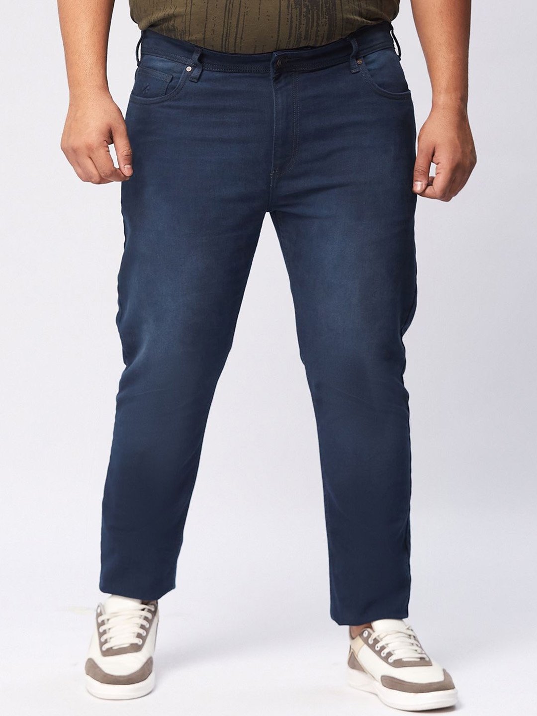 

Big Hello - The Plus Life Men Plus Size Zach Fit Light Fade Stretchable Jeans, Navy blue