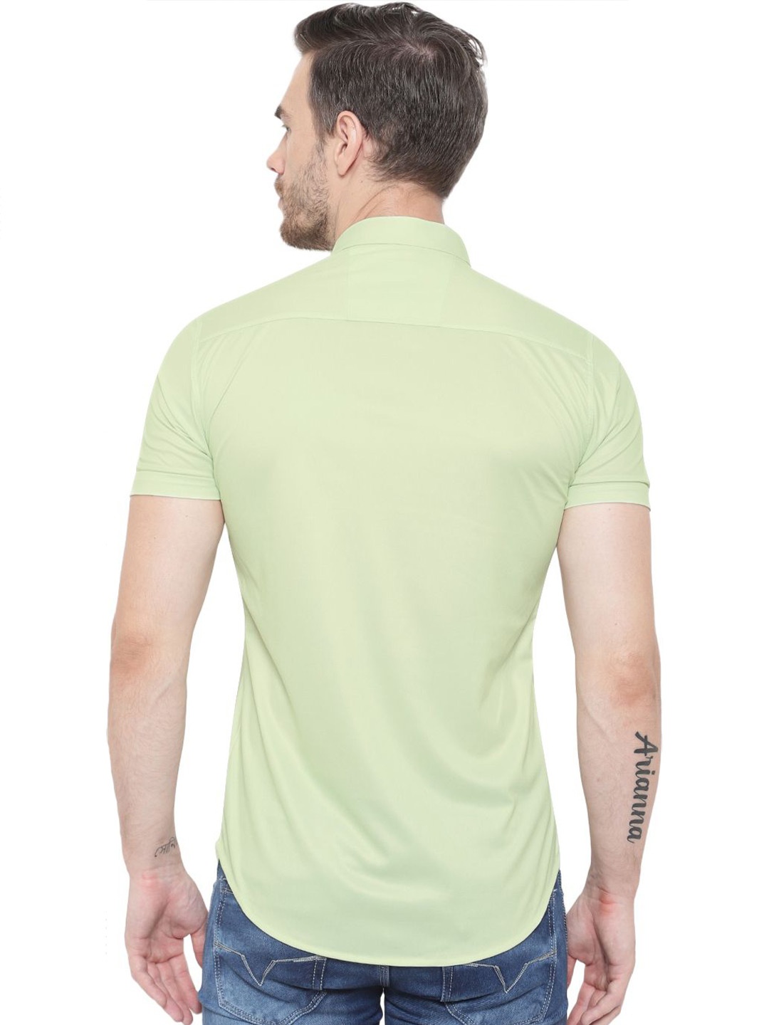 

iCome Men Spread Collar Floral Printed Cotton Linen Casual Shirt, Green