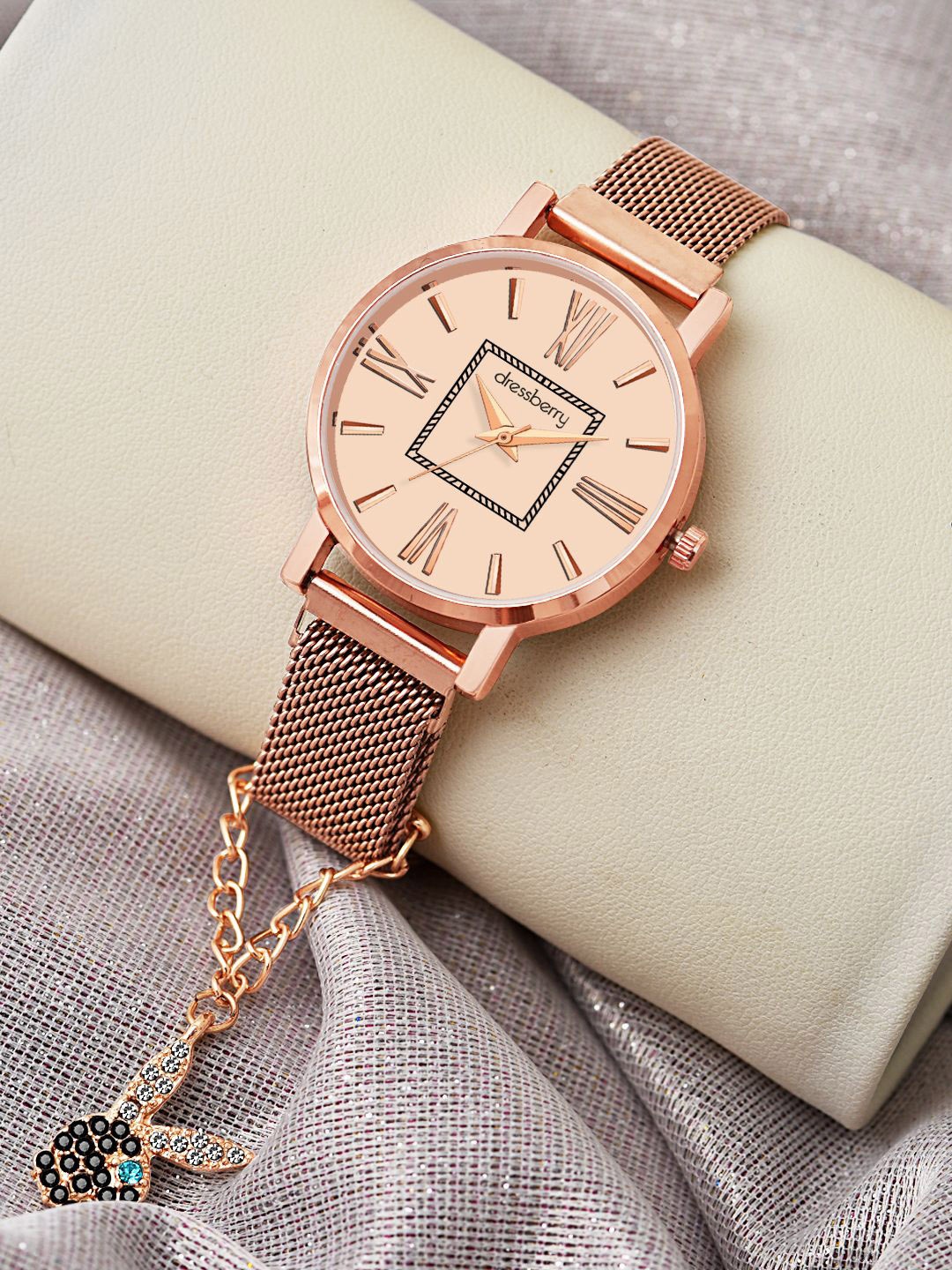 

DressBerry Women Watch Gift Set DBWJ25 Set-75, Rose gold