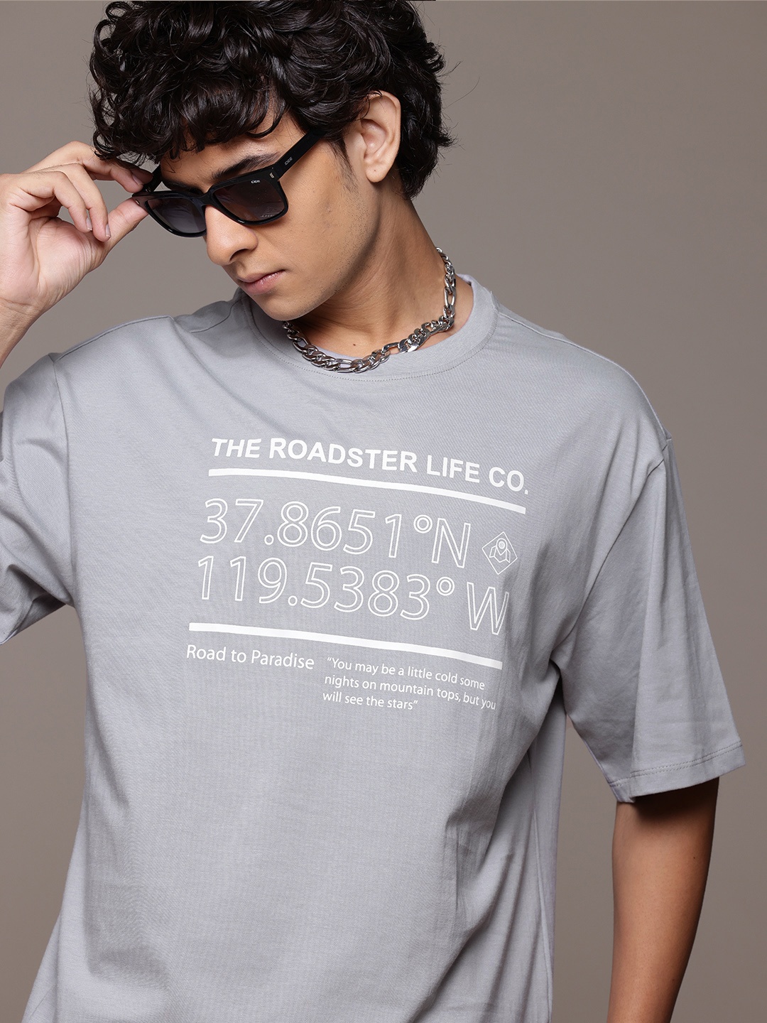 

The Roadster Lifestyle Co. Typography Printed T-shirt, Grey