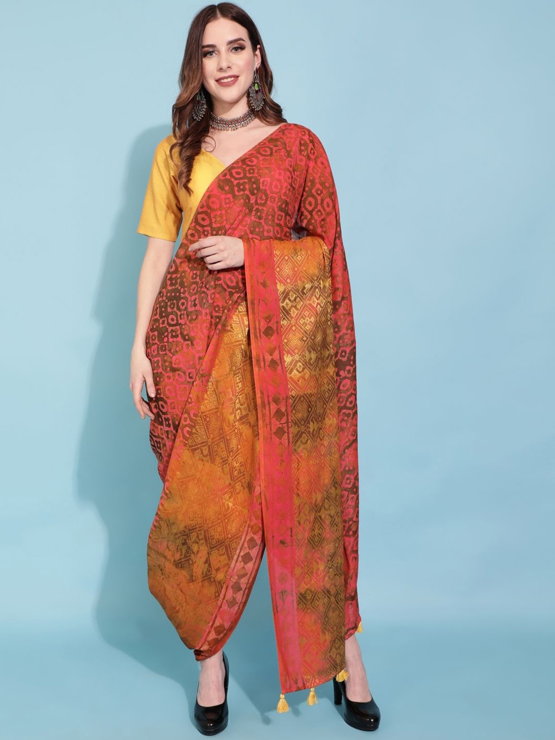 

Suha Woven Design Saree, Orange