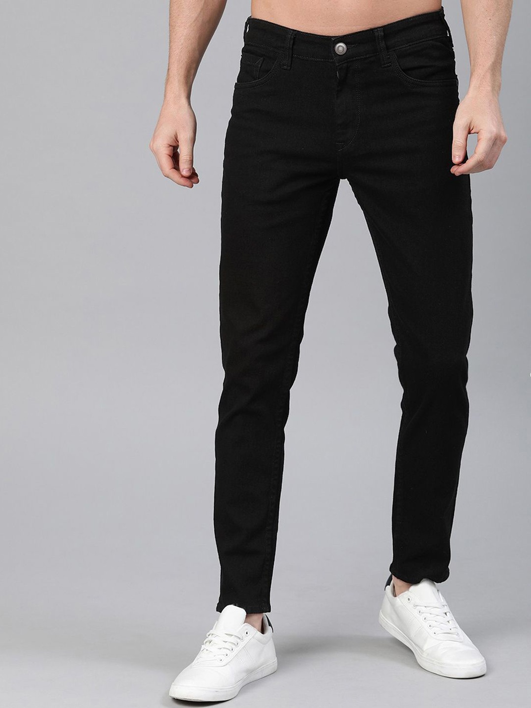 

ComfyStyle Men Stretchable Mid-Rise Jeans, Black