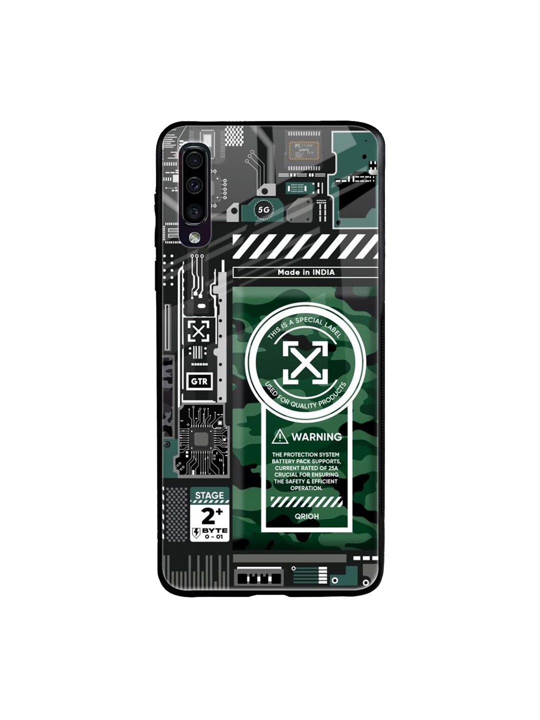 

QRIOH Green Camo Circuit Printed Samsung Galaxy A50 Back Case