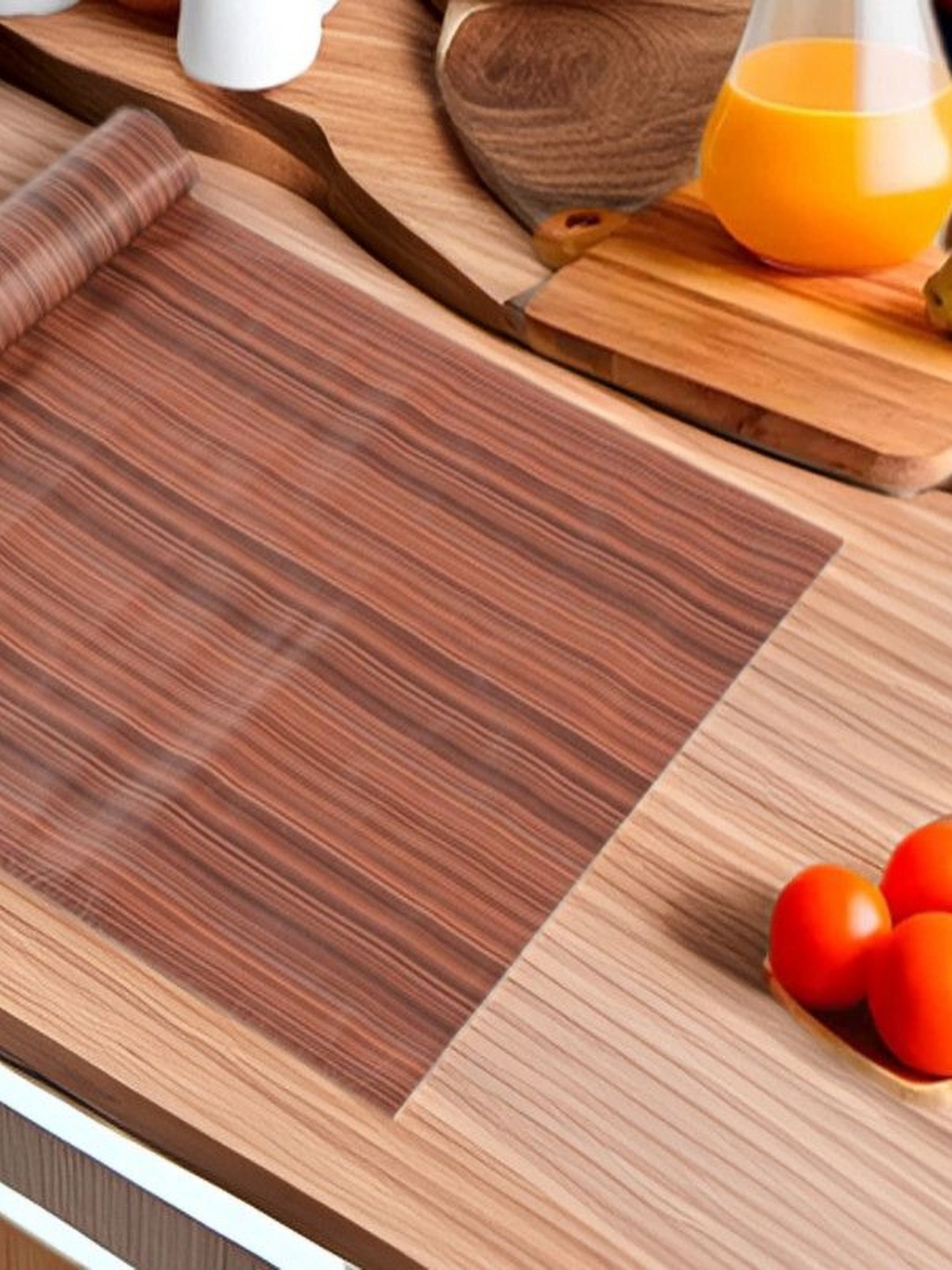 

REVEXO Brown Printed Water-Resistant Shelf Liner