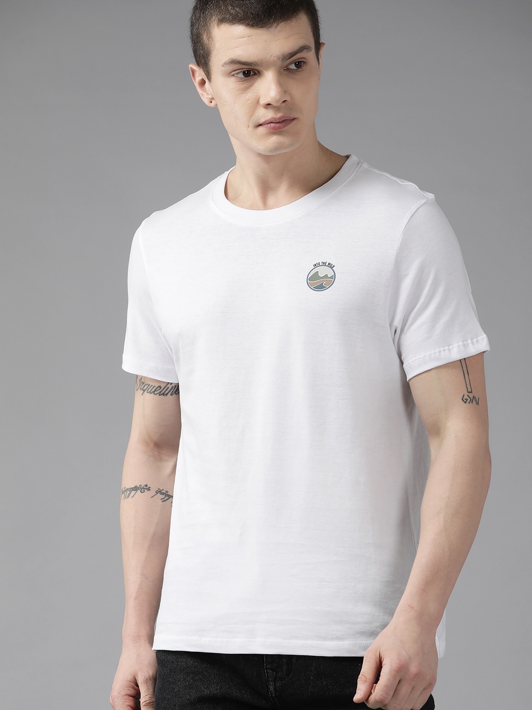 

The Roadster Lifestyle Co. Men Solid Pure Cotton T-shirt, White