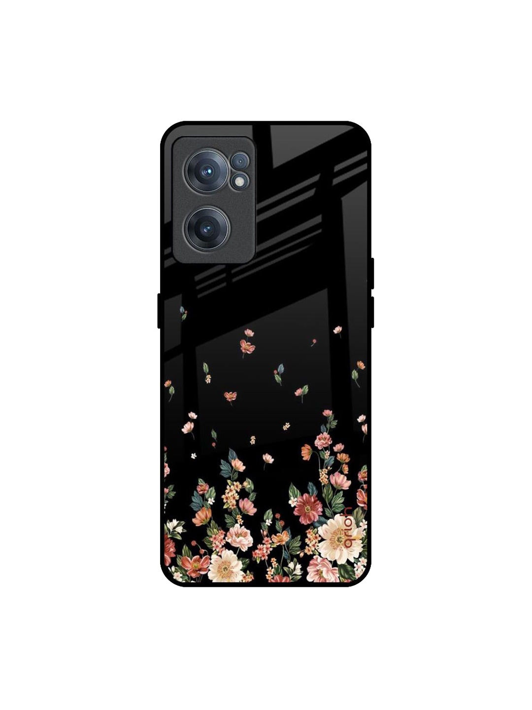 

QRIOH Floating Floral Print Printed OnePlus Nord CE 2 Back Case, Black