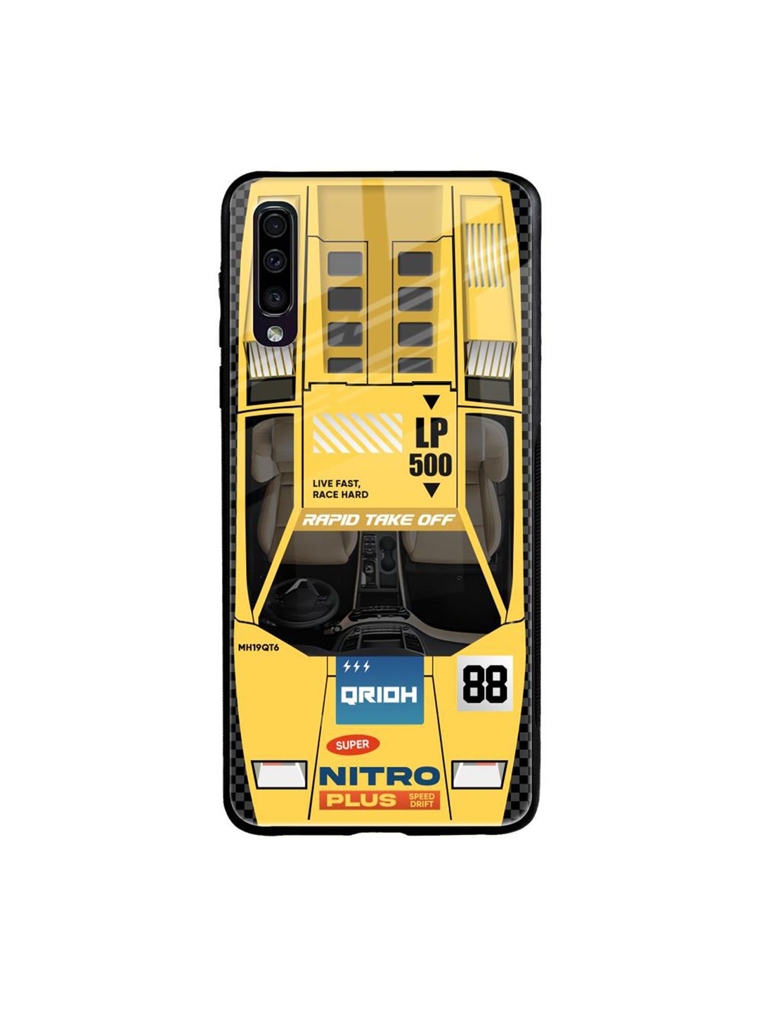 

QRIOH Yellow Racing Car Printed Samsung Galaxy A50 Back Case