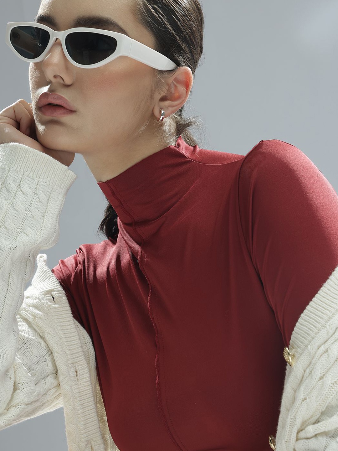 

H&M Women Full Sleeve Jersey Top, Red