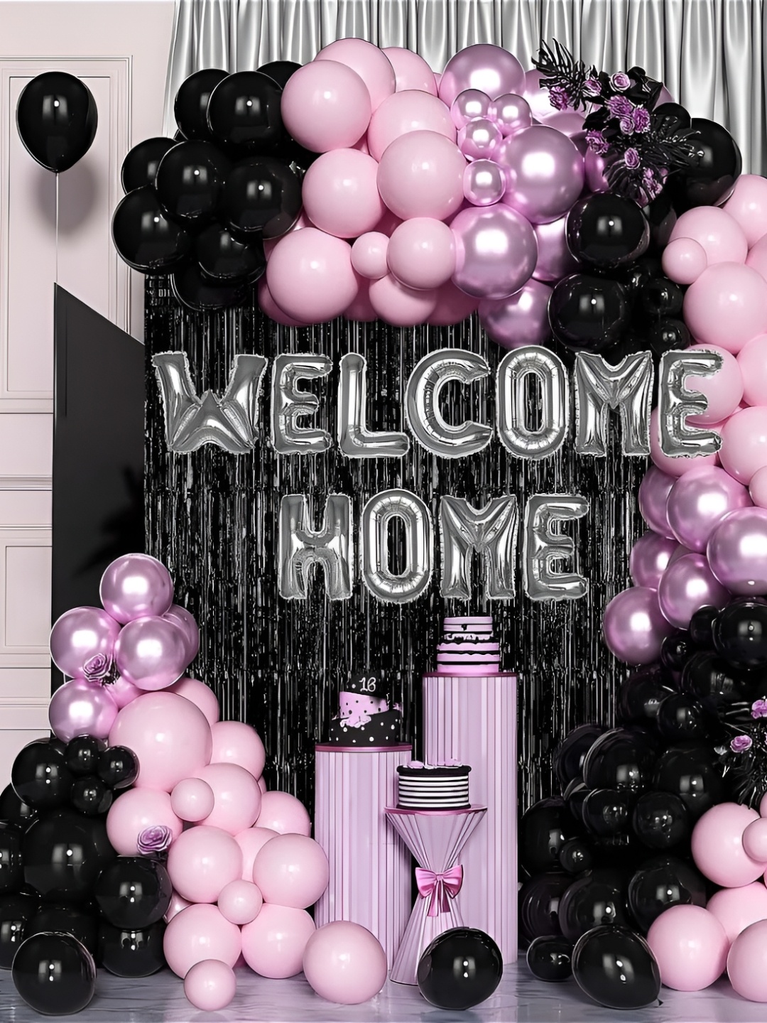 

Special You 63 Pcs Black & Lavender Colored Balloons Festive Decor