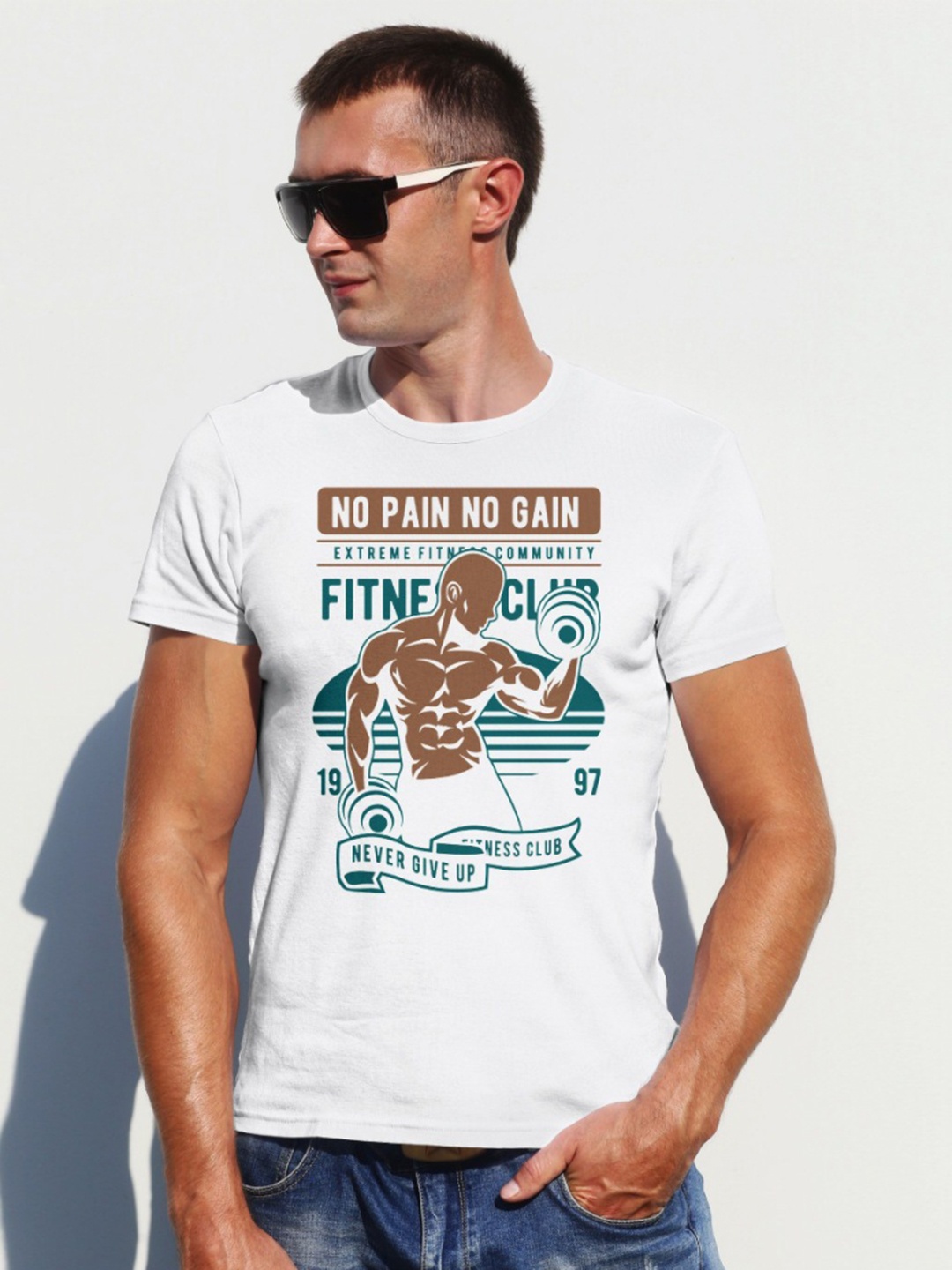 

Moda Rapido Men Graphic Printed Round Neck Regular Fit Cotton T-shirt, White