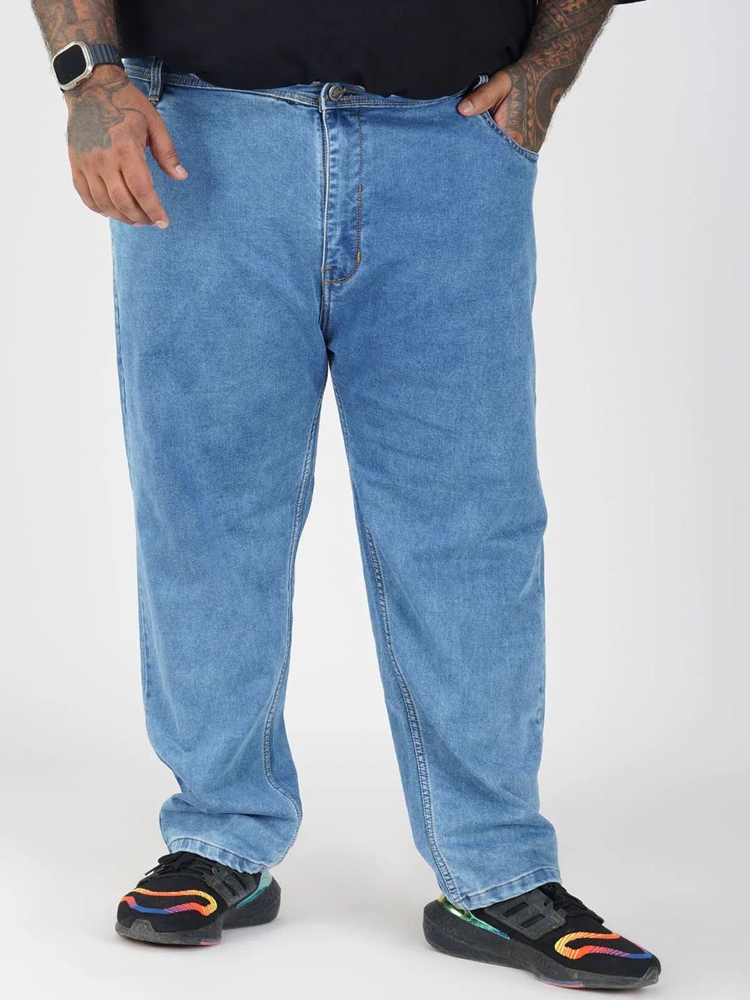 

Toodle Men's Plus Size Relaxed Fit Jeans, Blue