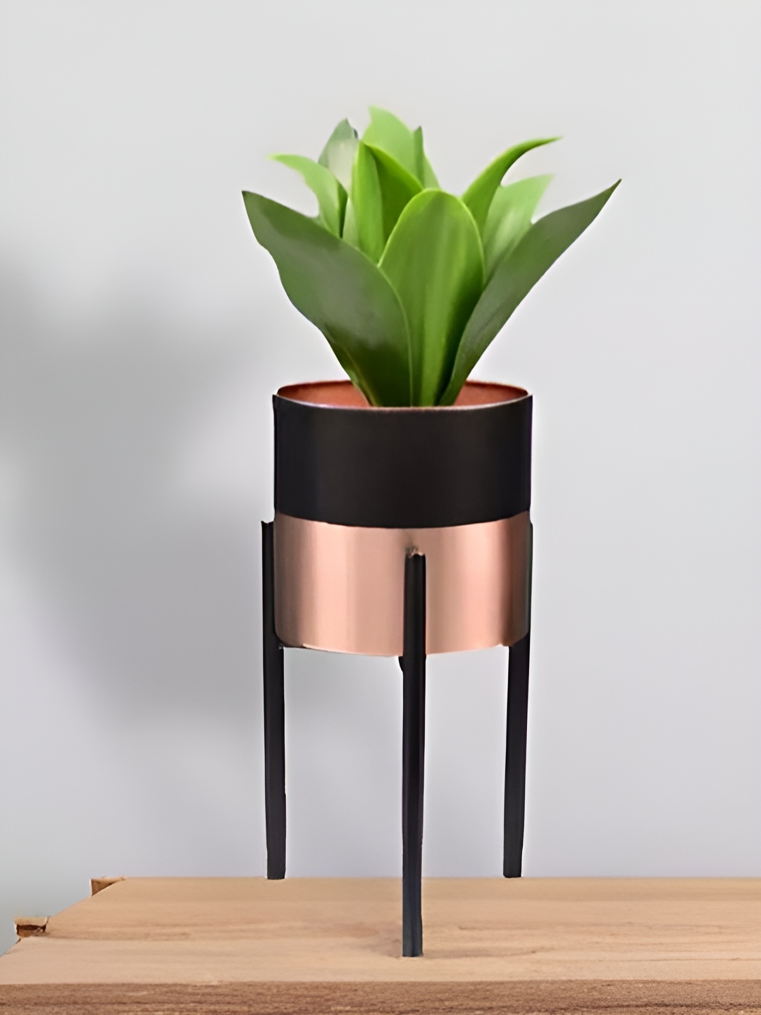 

Royaloak Black And Rose Gold-Toned Floor Planter With Stand