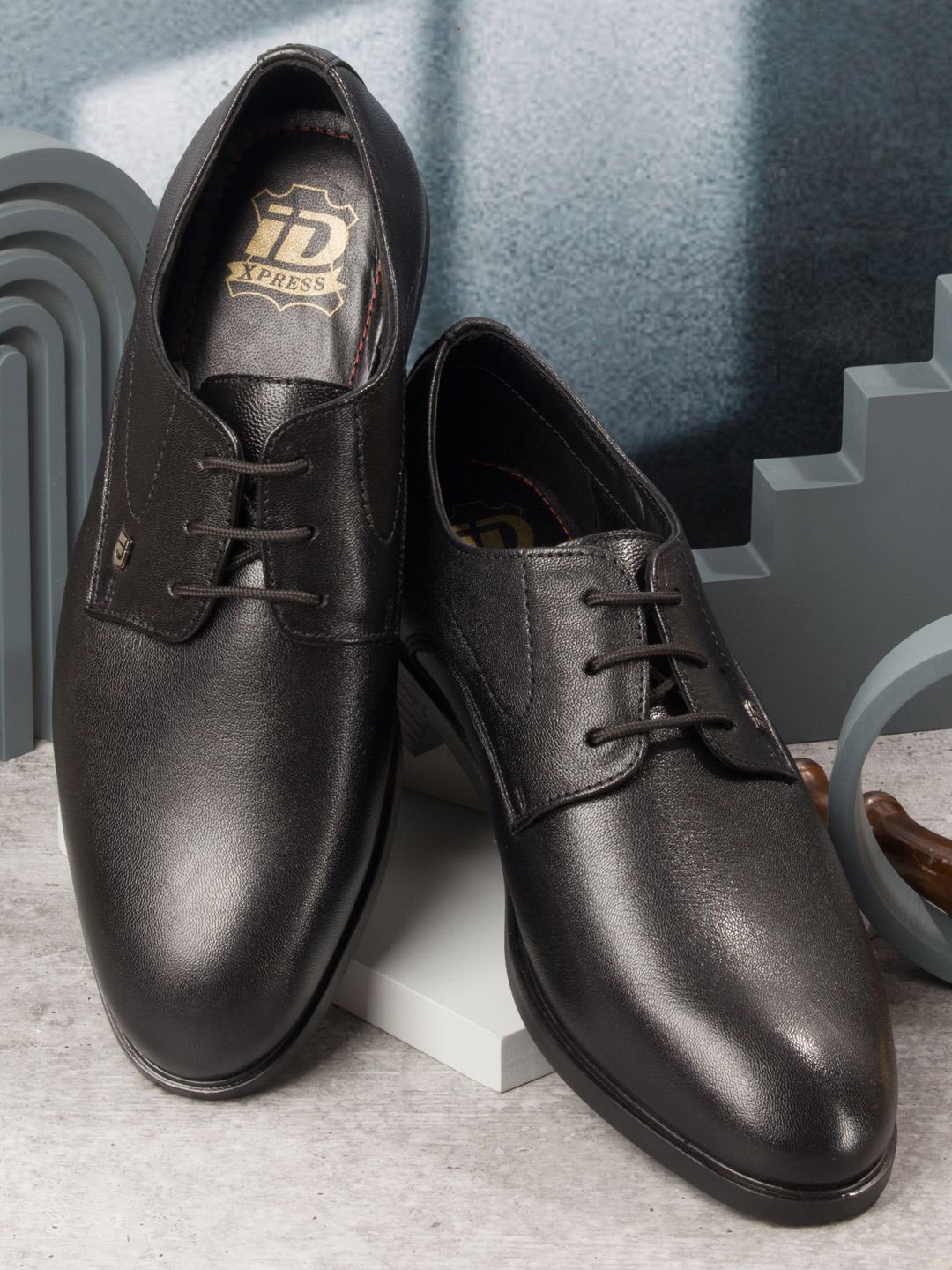 

ID Men Leather Formal Oxfords, Black