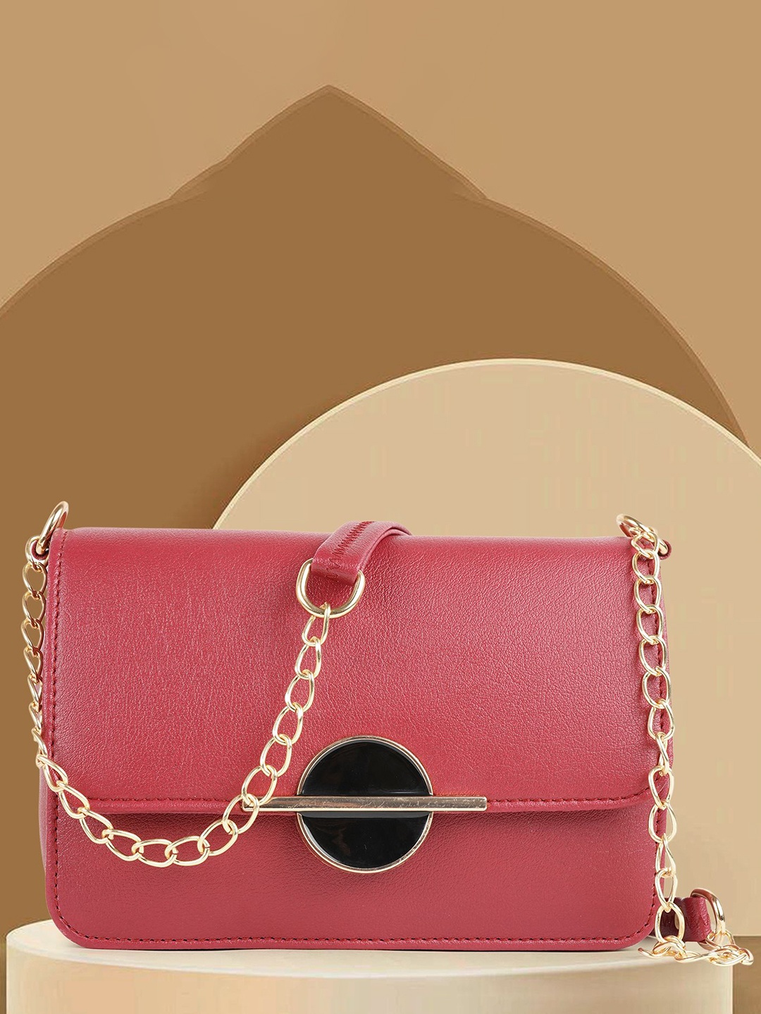 

SPOTIC Women Textured Crossbody Leather Sling Bag, Maroon