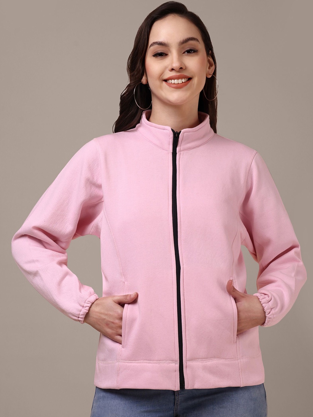 

HEATHEX Women Fleece Lightweight Running Open Front Jacket, Pink