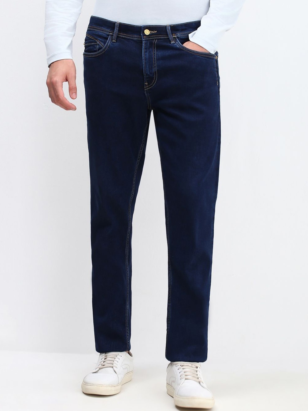 

Allen Solly Men Slim Fit Mid-Rise Stretchable Jeans, Navy blue