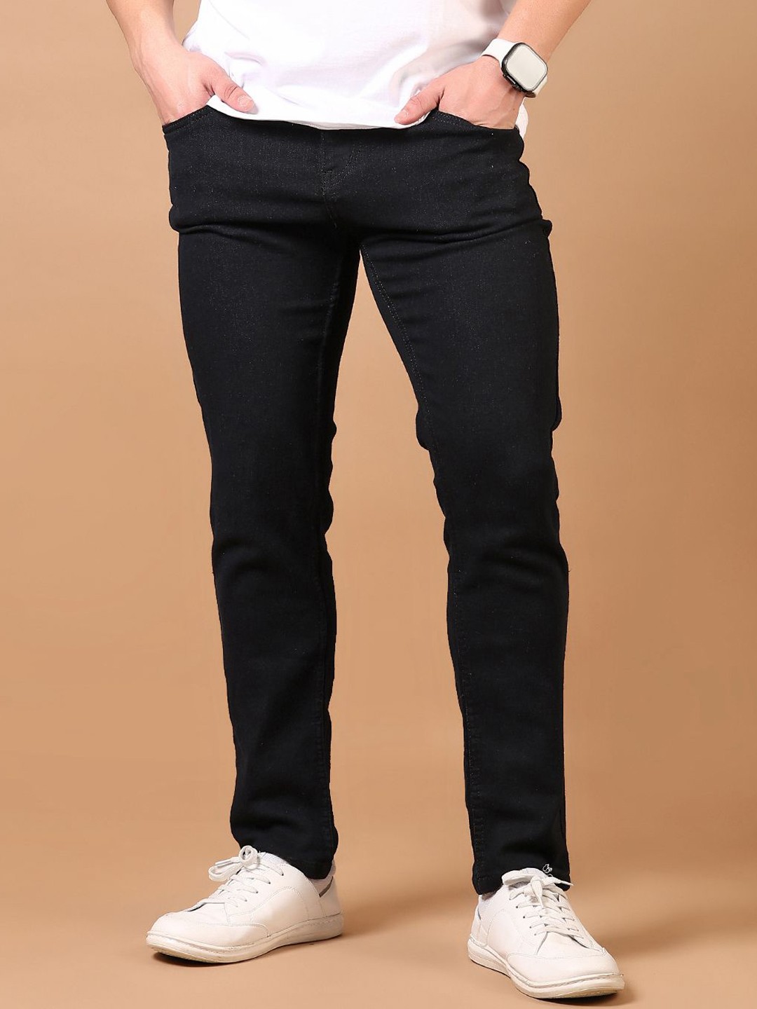 

V-Mart Men Mid-Rise Light Fade Stretchable Jeans, Black