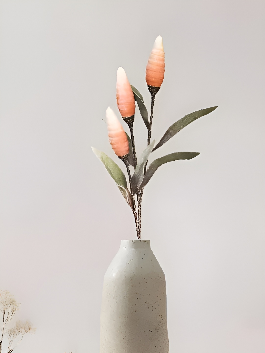 

Royaloak Orange & Green Three Head Conch Artificial Flower Stick