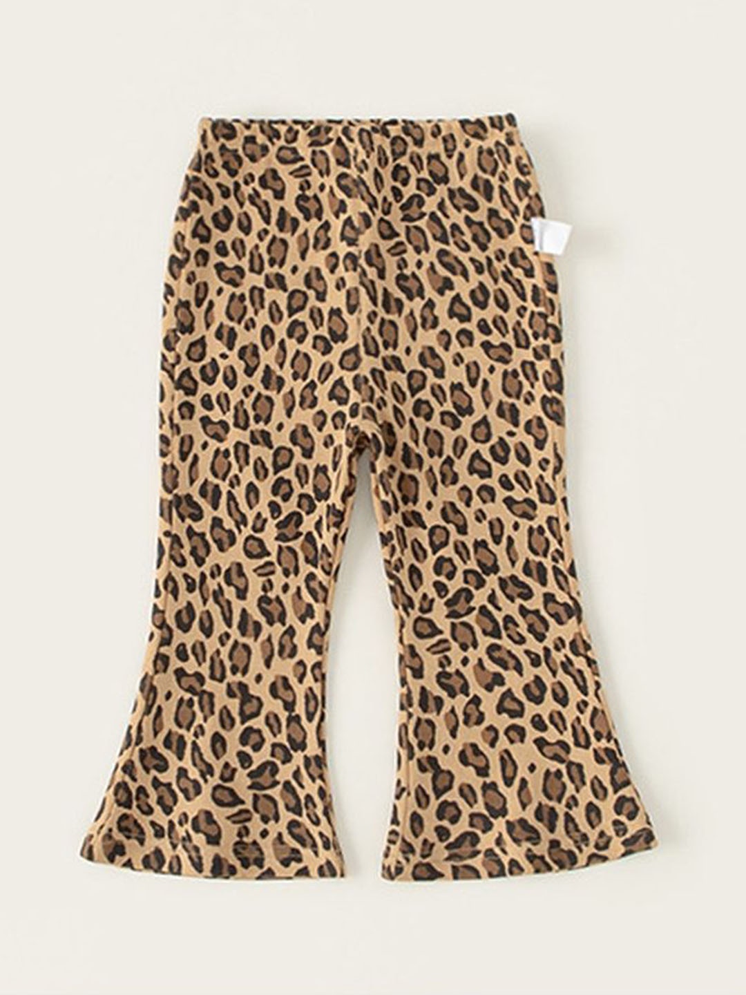

LULU & SKY Girls Animal Printed Flared High-Rise Trousers, Brown