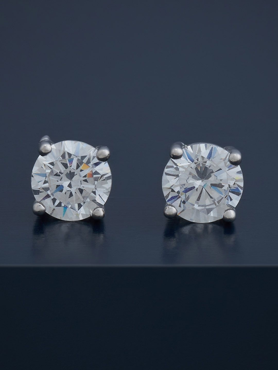 

Kushal's Fashion Jewellery 92.5 Silver Rhodium-Plated Circular Studs