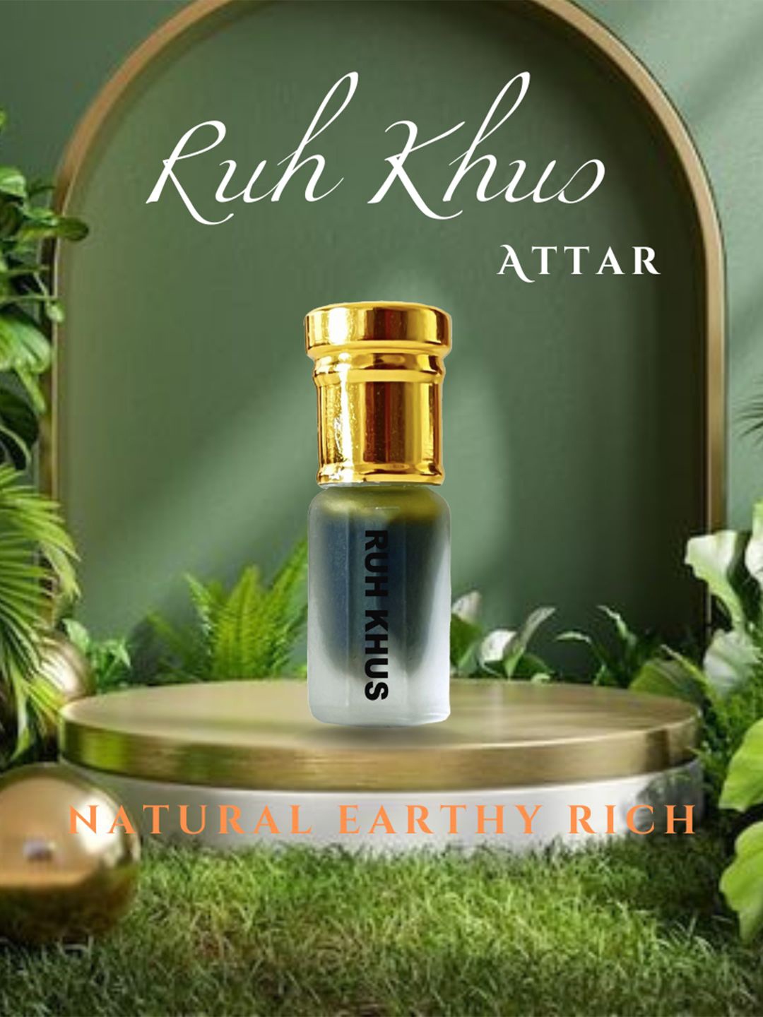 

AZHEROUD Ruh Khus Natural & Alcohol Free Attar - 3 ml, Green