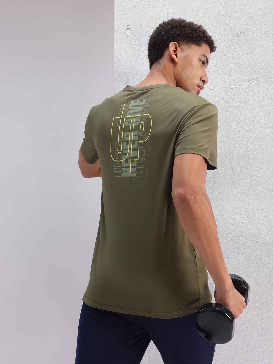 

HRX by Hrithik Roshan Printed Rapid-Dry Training T-shirt, Olive