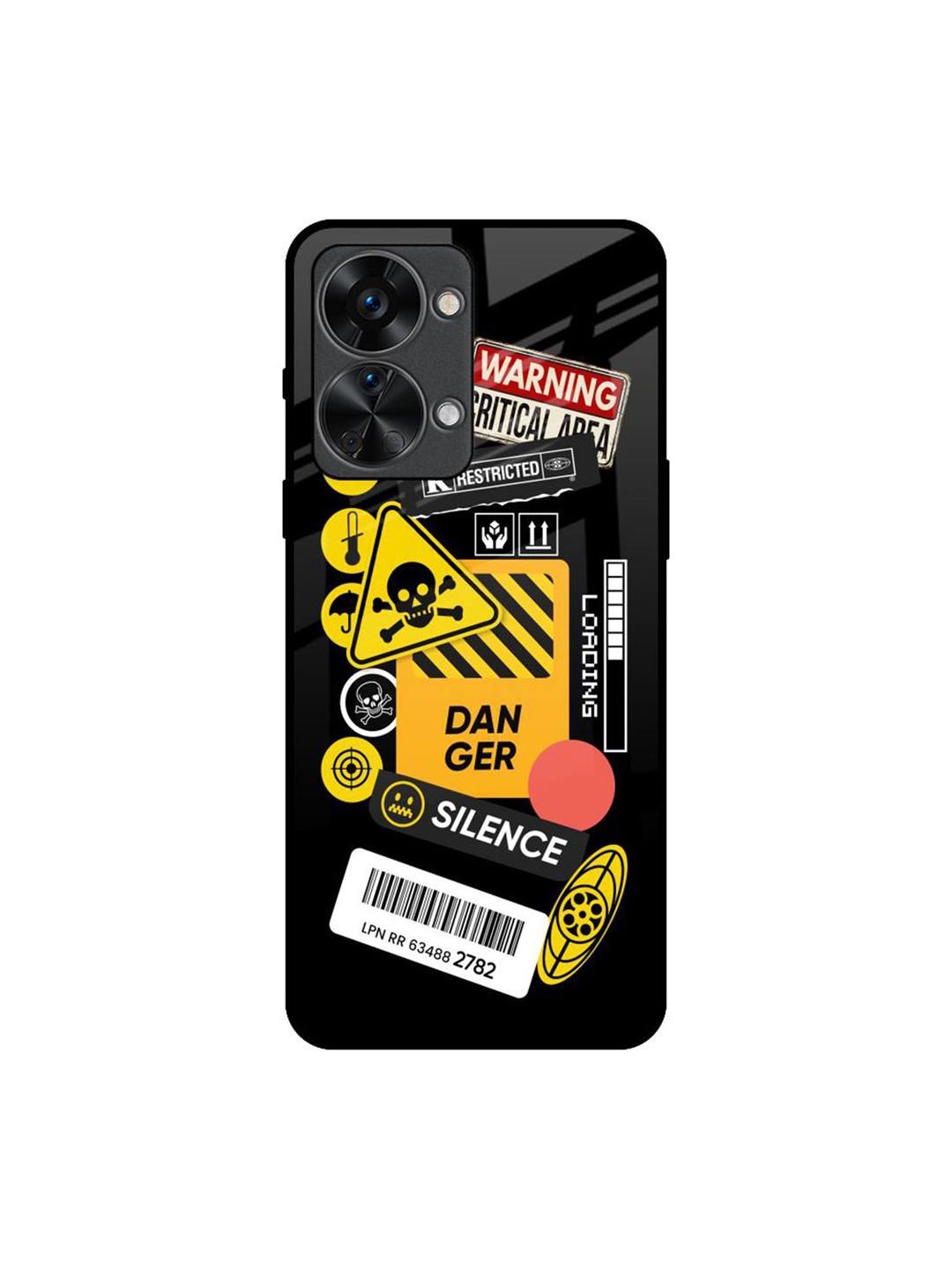 

QRIOH Danger Signs Printed Oneplus Nord 2T Back Case, Black