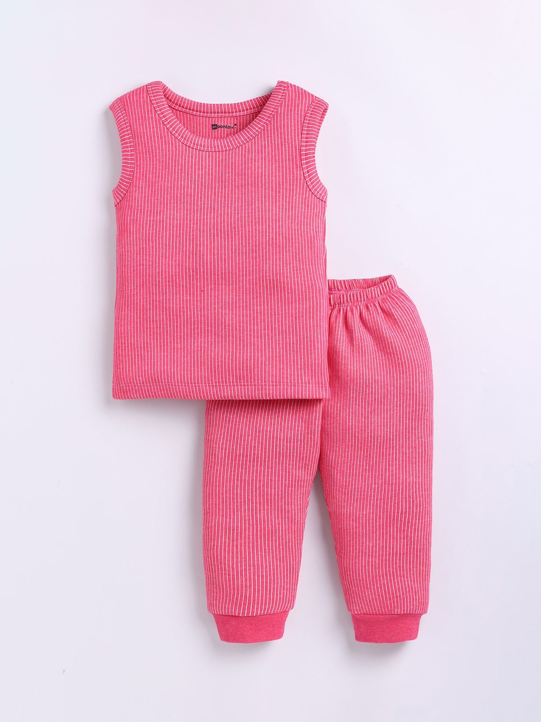 

MooNKids Striped Cotton Thermal Set, Pink