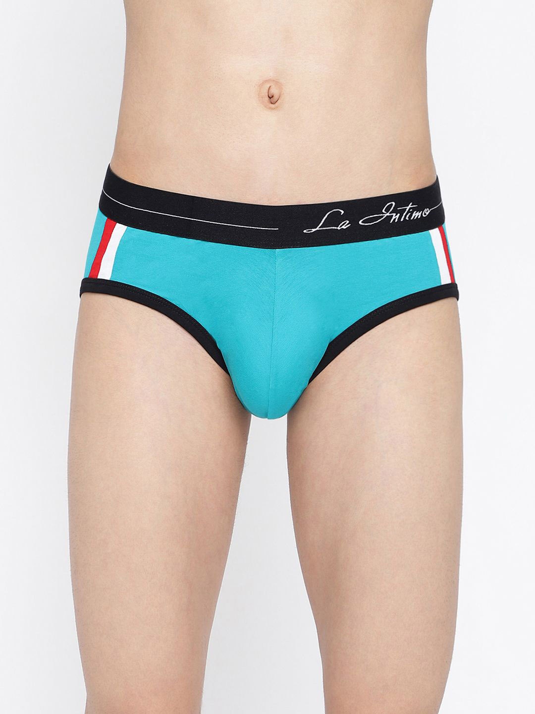 

La Intimo Striped Low-Rise Anti Microbial Basic BriefsLIBR03TL, Teal