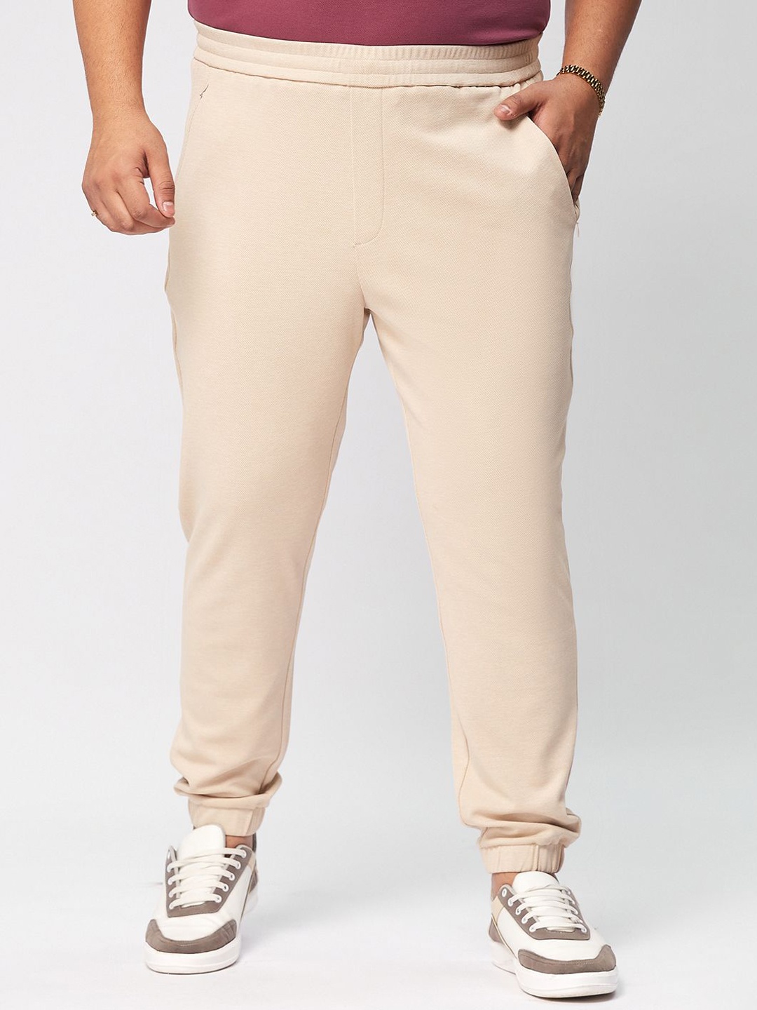 

Big Hello - The Plus Life Men Mid-Rise Joggers, Beige