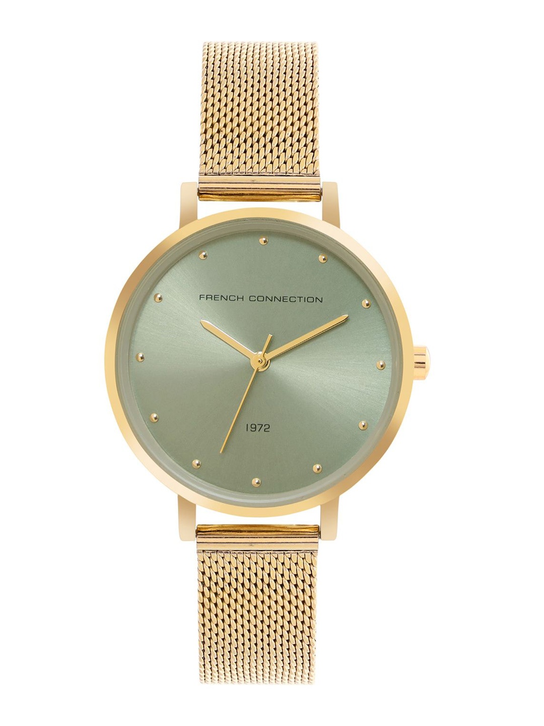 

French Connection Women Embellished Dial & Bracelet Style Straps Analogue Watch FCN00080H, Green