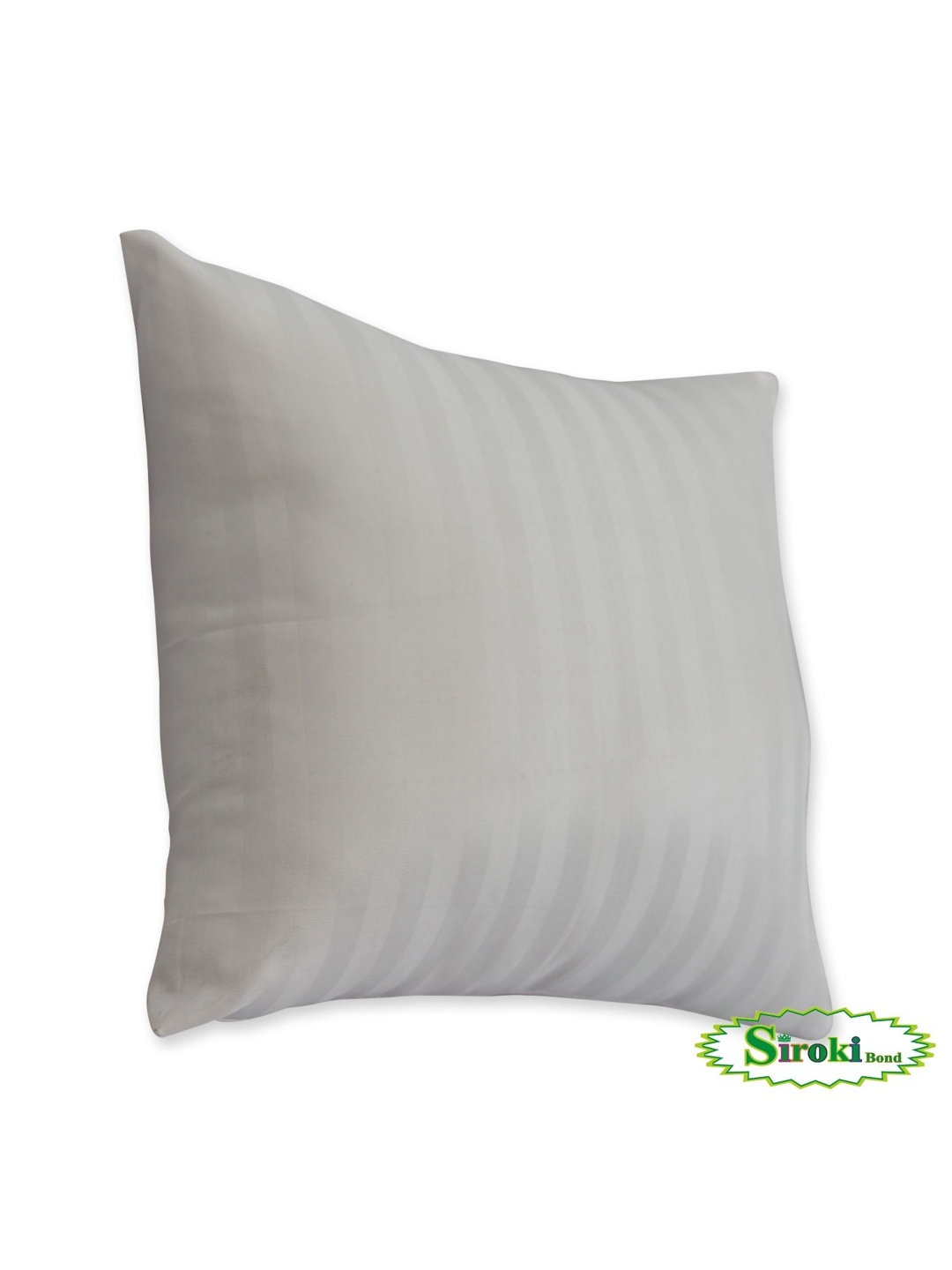 

Siroki Bond White Striped Satin Filled Square Shaped Cushion