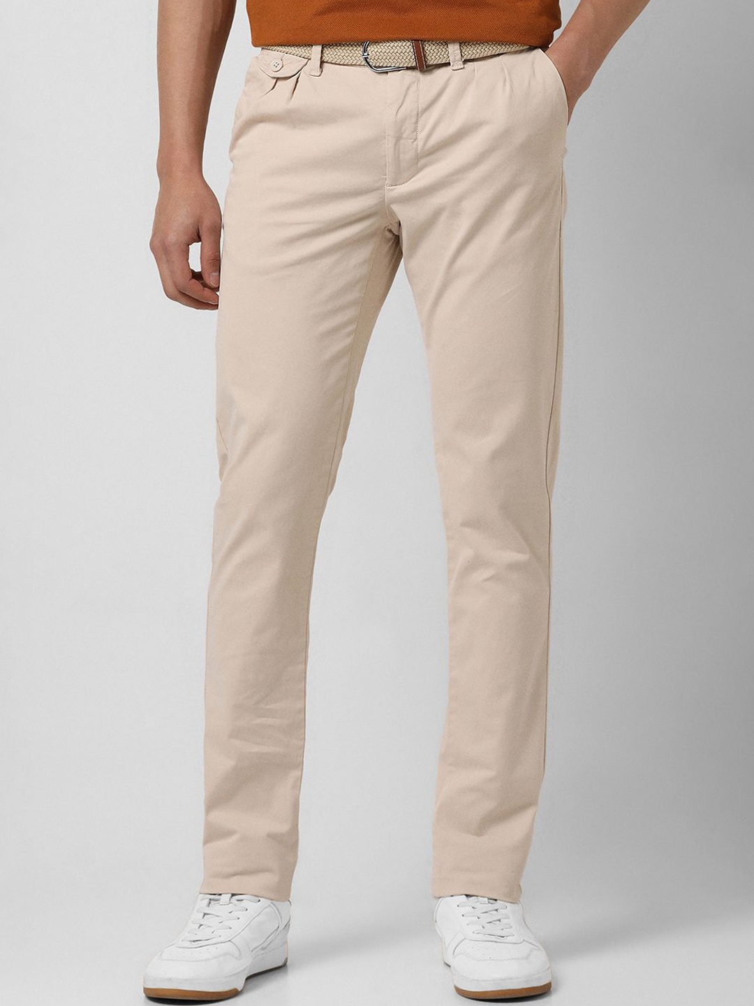 

Van Heusen Sport Men Textured Slim Fit Pleated Trousers, Beige