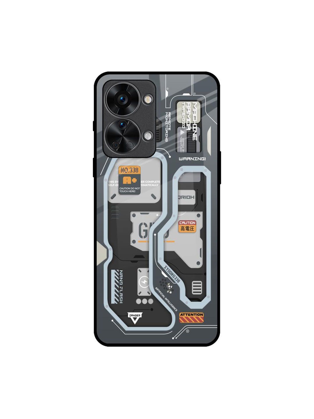 

QRIOH Retro Futuristic Printed Oneplus Nord 2T Back Case, Grey